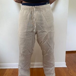SIZE Medium H&M White Linen Trousers